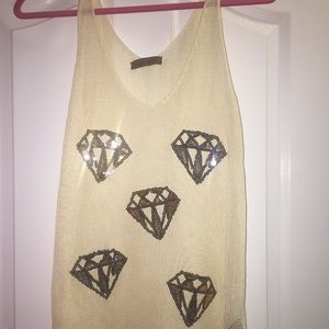 Sweater tank with bling embellishments